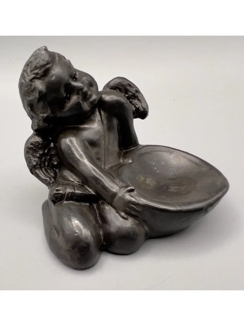 Antique W.B. Mfg Co Cherub Angel Figurine Trinket Dish Ring Holder